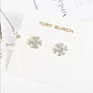 NWOT Tory Burch Silver Kira Stud Earrings